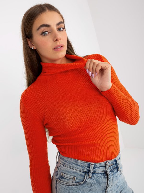 Didmenininkas Oranžinis moteriškas megztinis