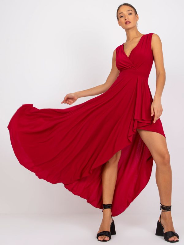 Didmenininkas Tamsiai raudona suknelė “Celina Wrap Maxi”