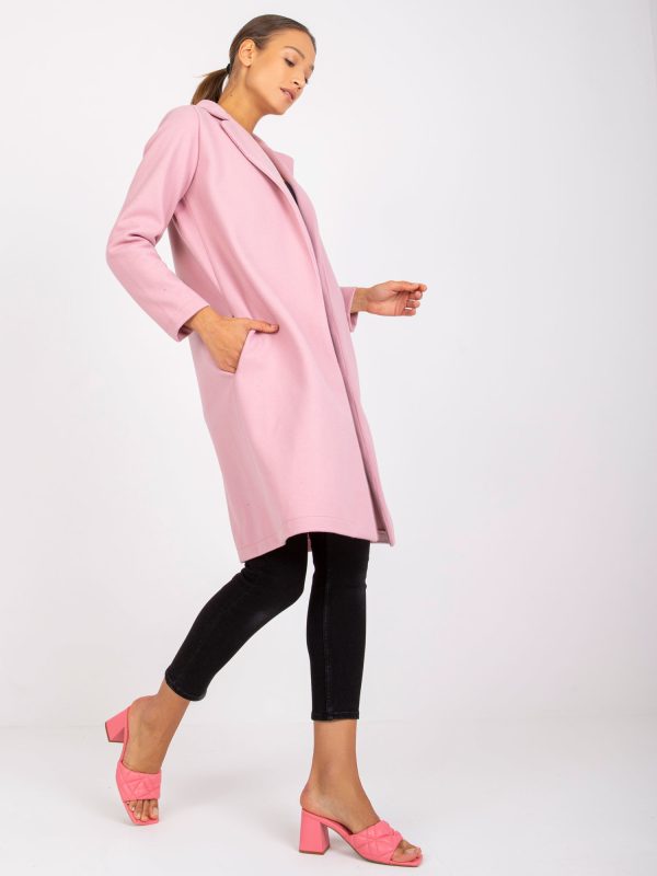 Didmenininkas Šviesiai rožinis moteriškas paltas Hettie RUE PARIS