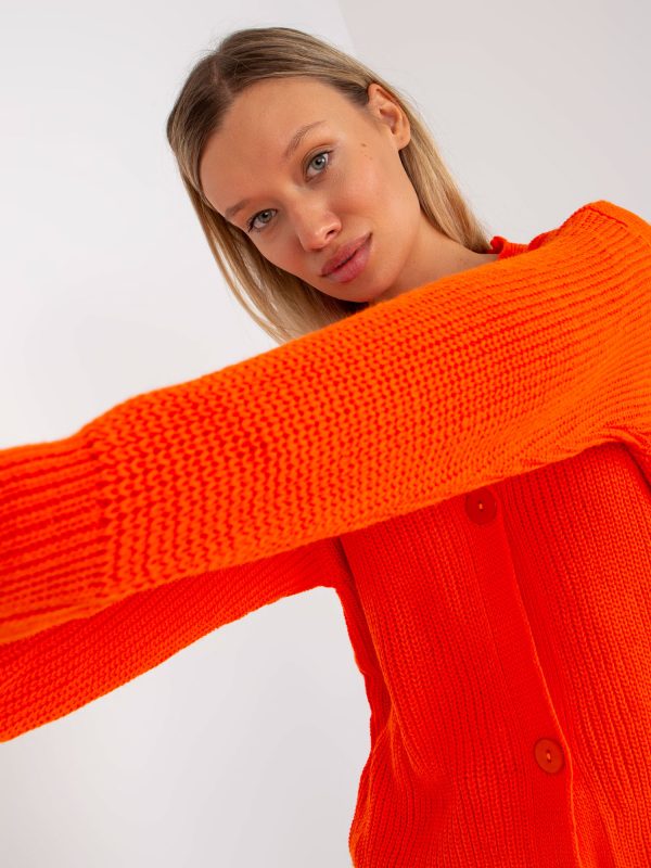 Didmenininkas Oranžinis megztinis su didelėmis sagomis RUE PARIS