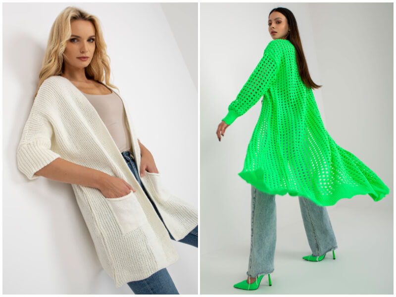 Didmeninė prekyba Moteriški susagstomi megztiniai – žinokite šio sezono ilgius ir stilius